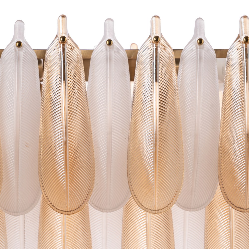 CHAMPAGNE FEATHER GLASS CEILING LAMP 100 X 35 X 38 CM