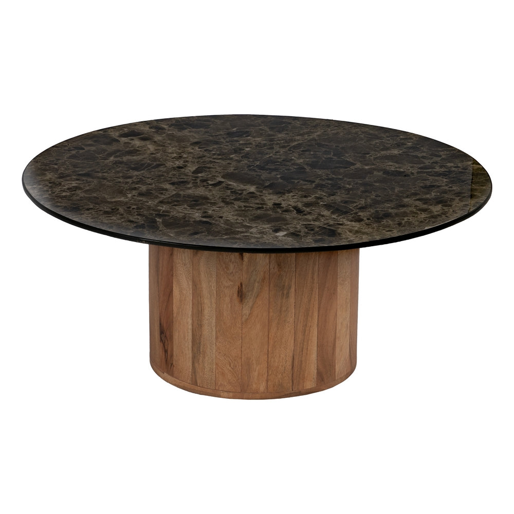 S/2 MESA CENTRO MADERA / CERÁMICA SALÓN 80 X 80 X 34 CM