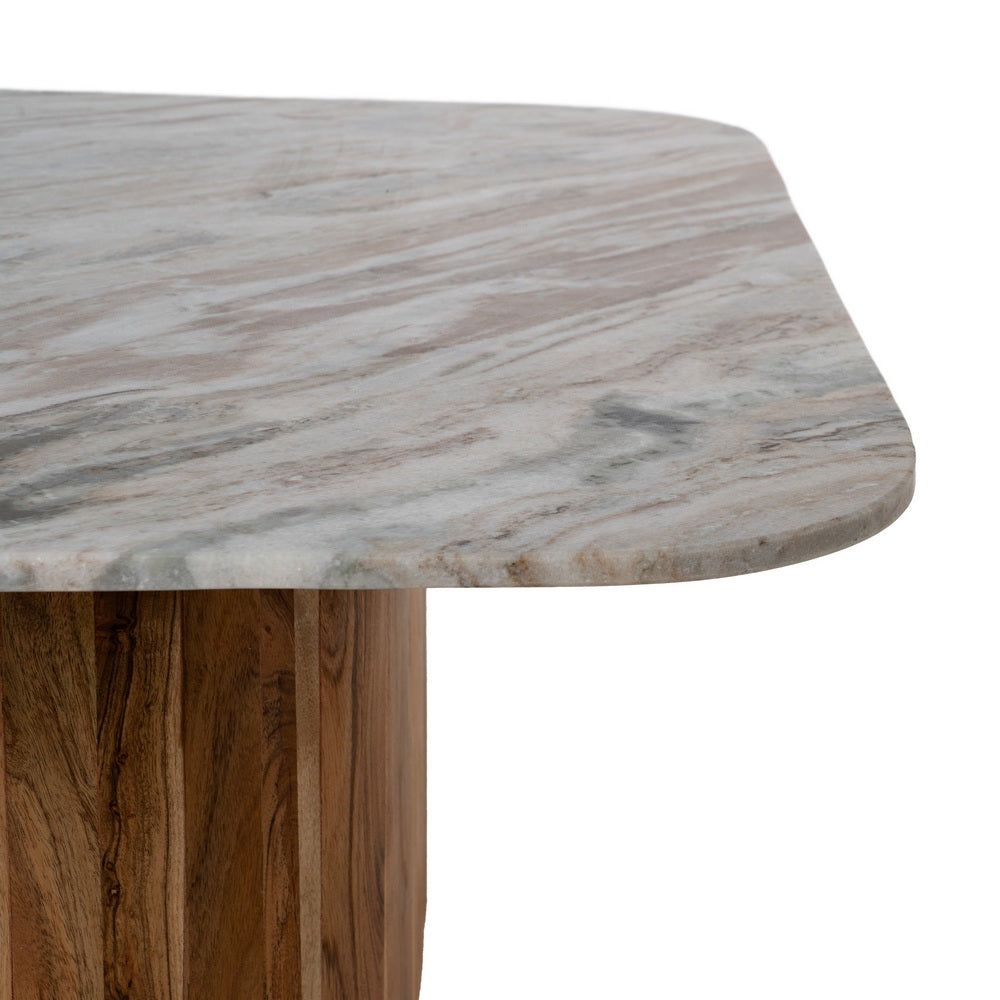 S/2 MESA CENTRO MADERA-MÁRMOL SALÓN 100 X 100 X 41 CM