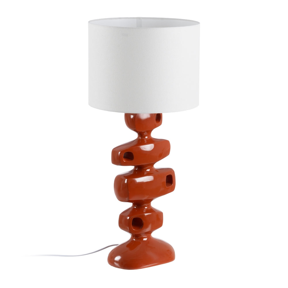 L�MPARA MESA TERRACOTA RESINA 34 X 34 X 78 CM