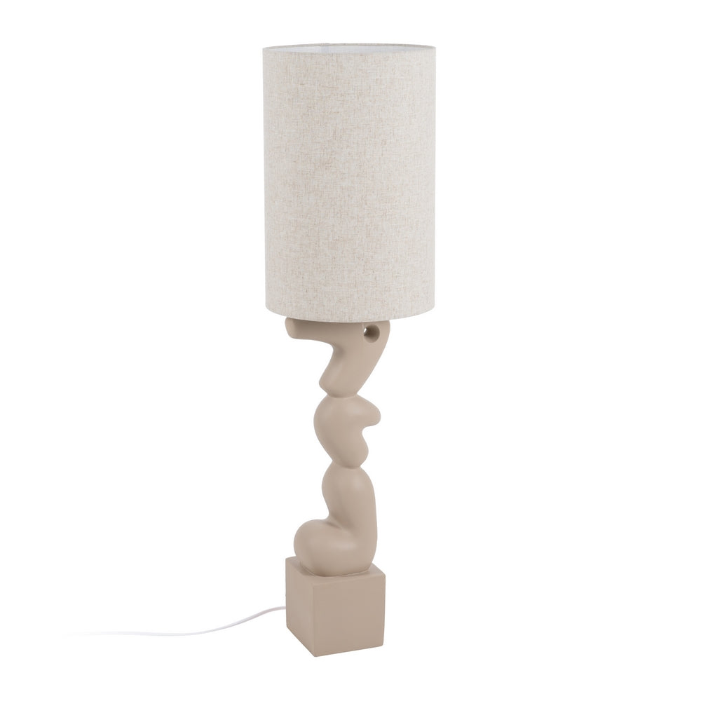 LÁMPARA SUELO BEIGE RESINA ILUMINACIÓN 35 X 35 X 128 CM