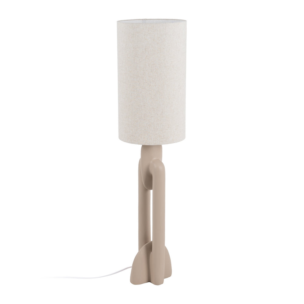 LÁMPARA SUELO BEIGE RESINA ILUMINACIÓN 35 X 35 X 142 CM