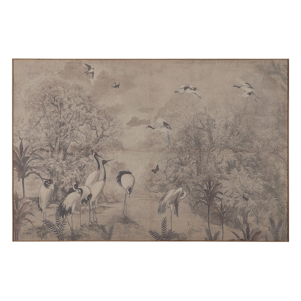 CUADRO IMPRESIÓN PÁJAROS DM-MADERA 120 X 3 X 80 CM