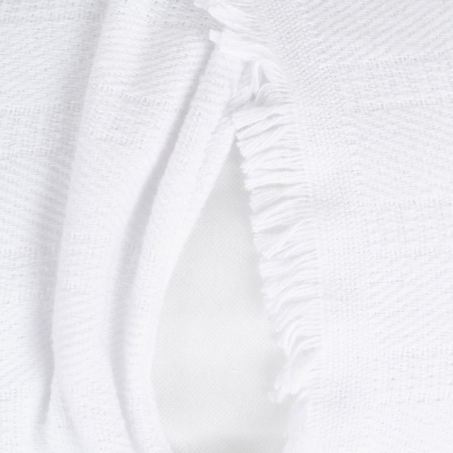 WHITE COTTON-POLYESTER CUSHION 70 X 50 CM
