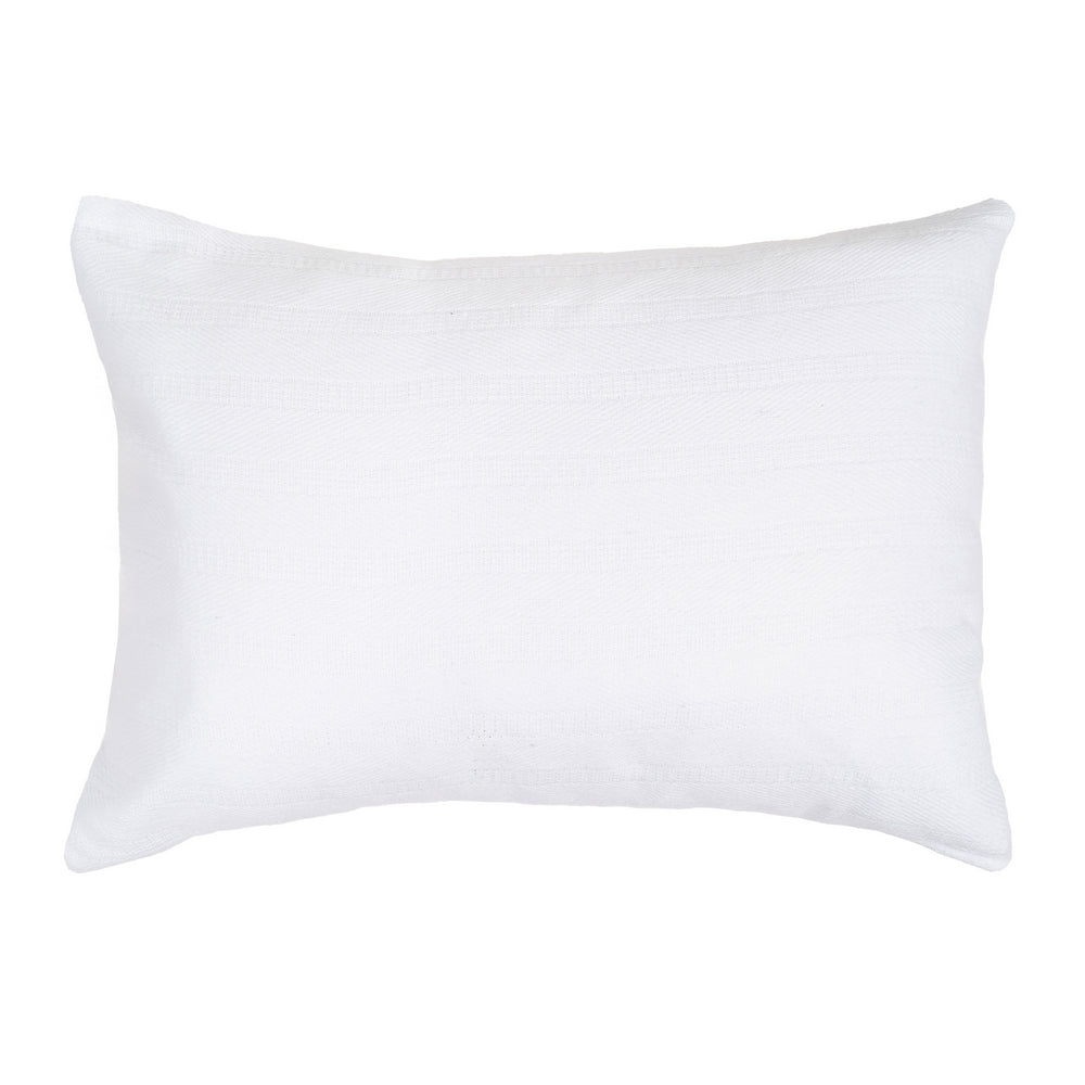 WHITE COTTON-POLYESTER CUSHION 70 X 50 CM