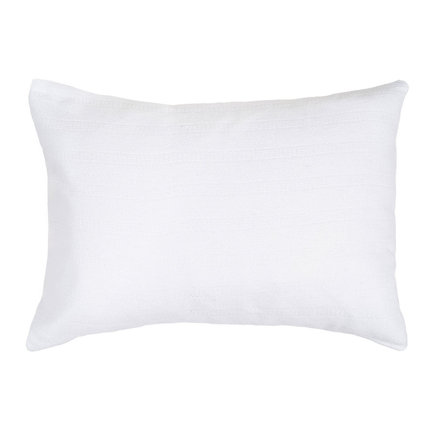 WHITE COTTON-POLYESTER CUSHION 70 X 50 CM
