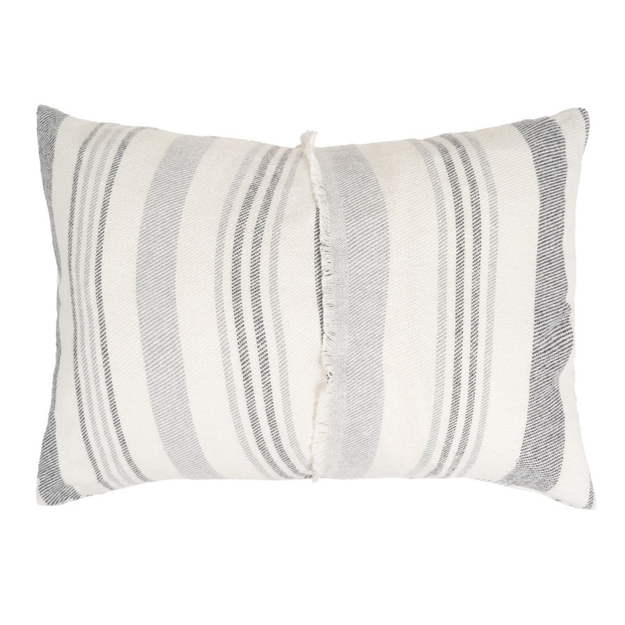 COJÍN RAYAS BEIGE-GRIS ALGODÓN-POLIÉSTER 70 X 50 CM