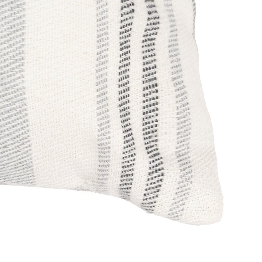 COJÍN RAYAS BEIGE-GRIS ALGODÓN-POLIÉSTER 70 X 50 CM