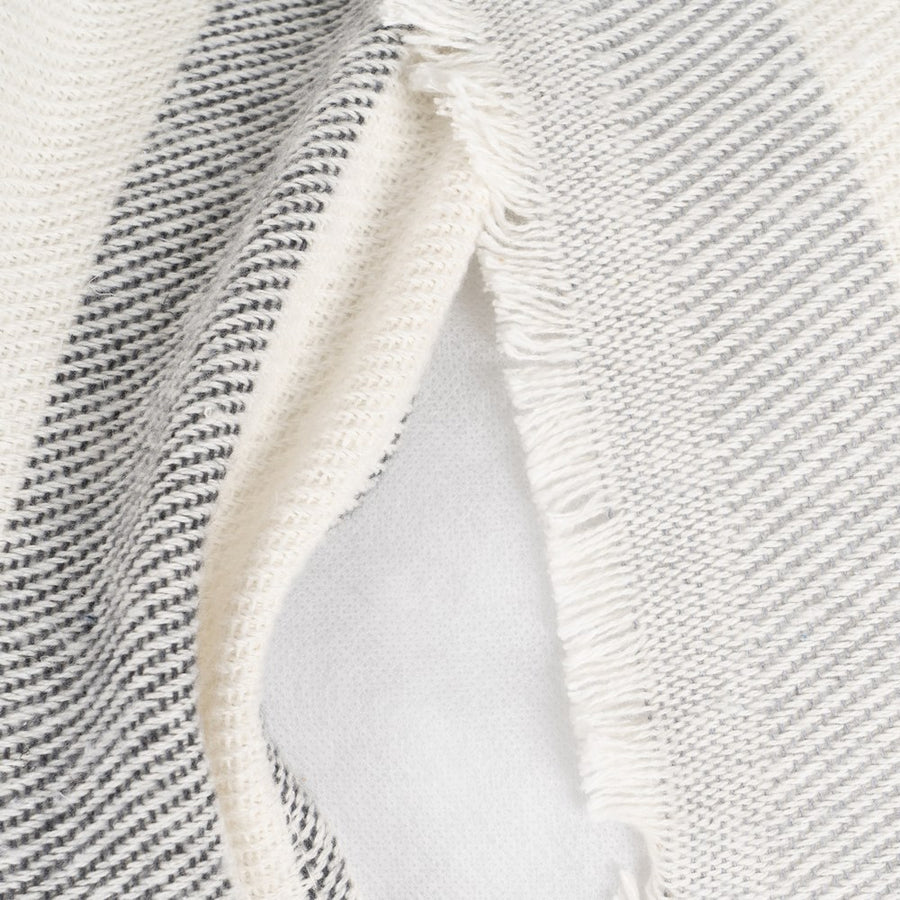 COJÍN RAYAS BEIGE-GRIS ALGODÓN-POLIÉSTER 70 X 50 CM