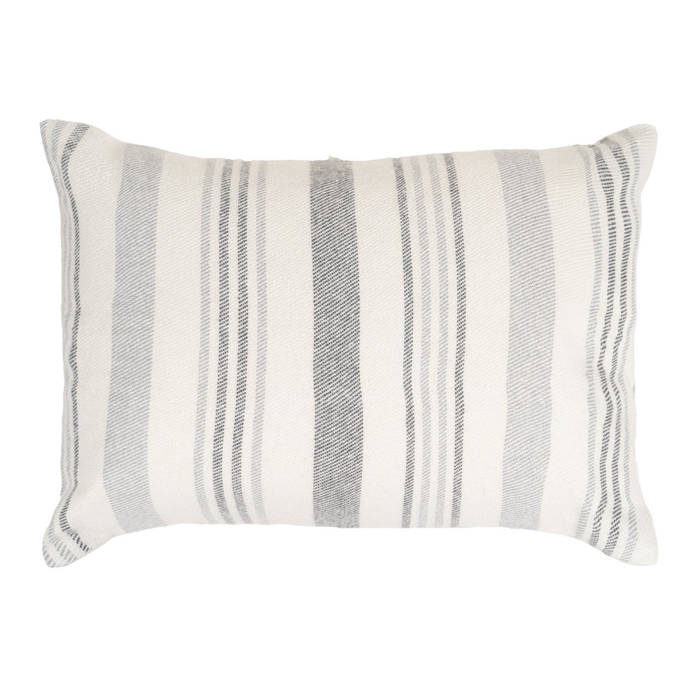 COJÍN RAYAS BEIGE-GRIS ALGODÓN-POLIÉSTER 70 X 50 CM