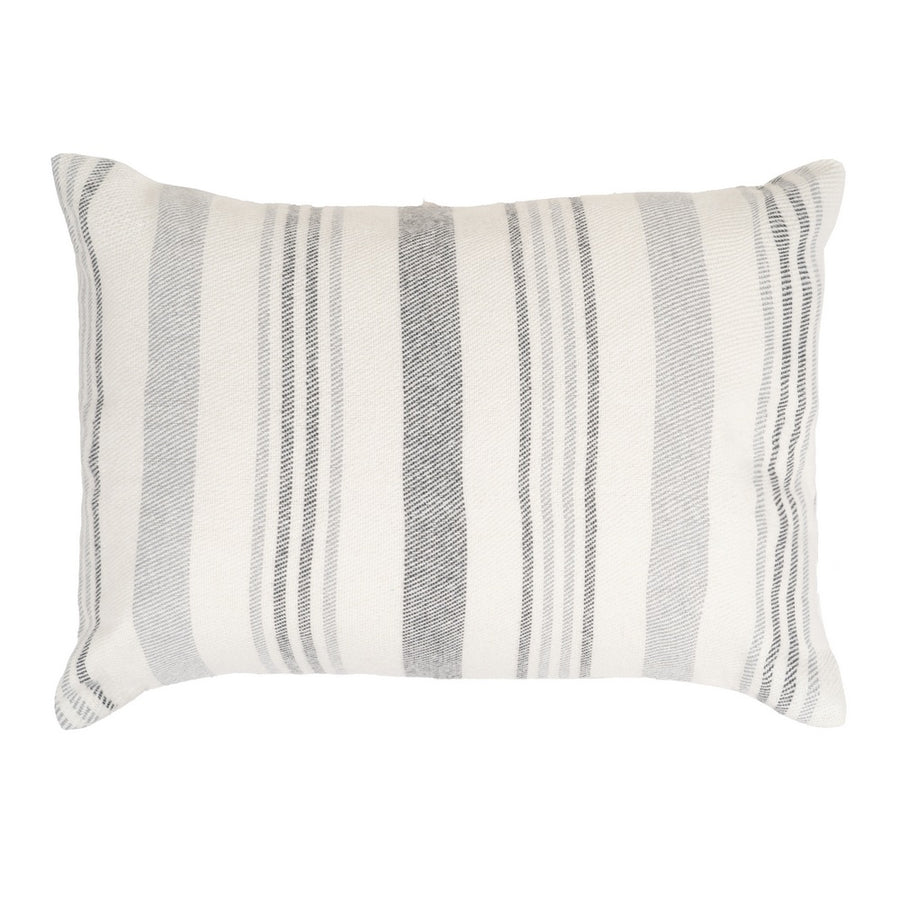 COJÍN RAYAS BEIGE-GRIS ALGODÓN-POLIÉSTER 70 X 50 CM