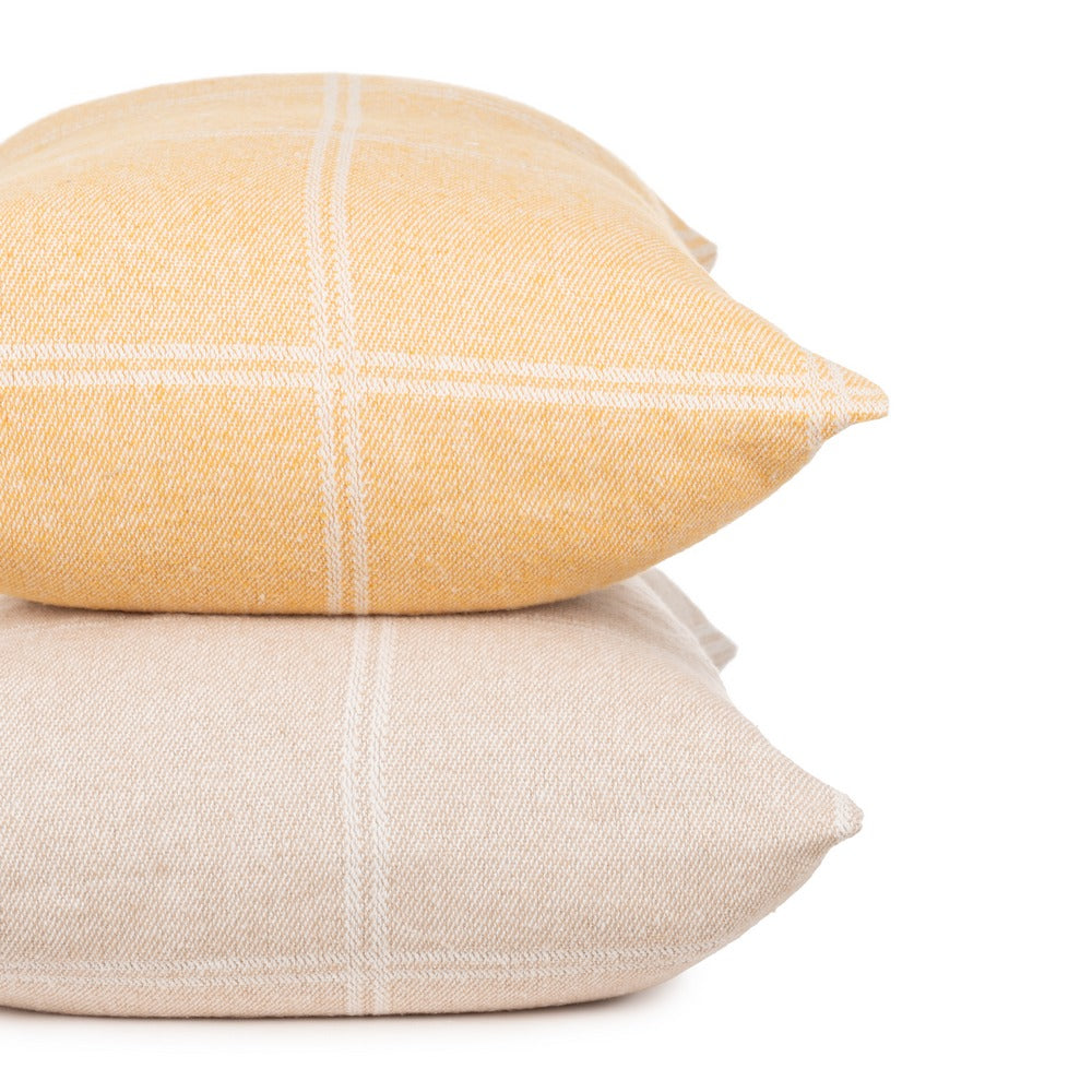 COJ�N CUADROS CAMEL ALGOD�N-POLI�STER 70 X 50 CM