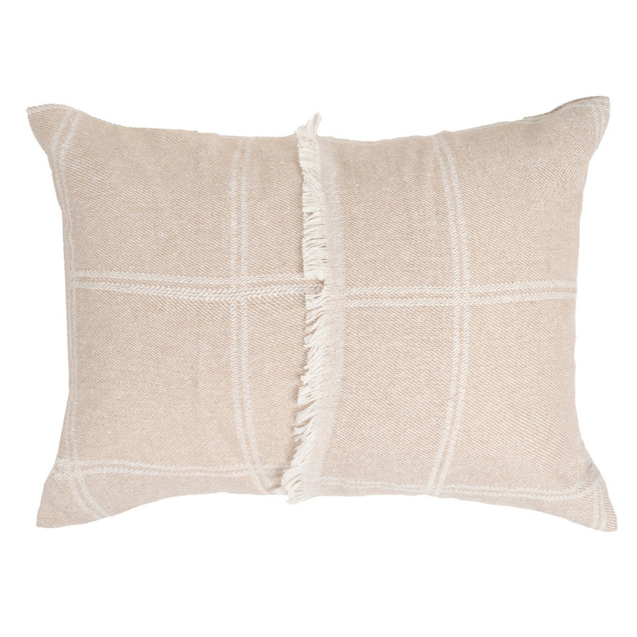 CAMEL PLAID CUSHION COTTON-POLYESTER 70 X 50 CM