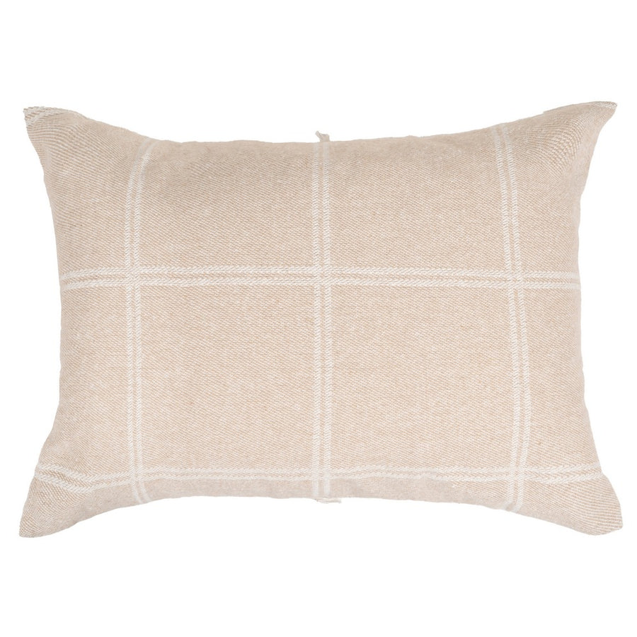 CAMEL PLAID CUSHION COTTON-POLYESTER 70 X 50 CM