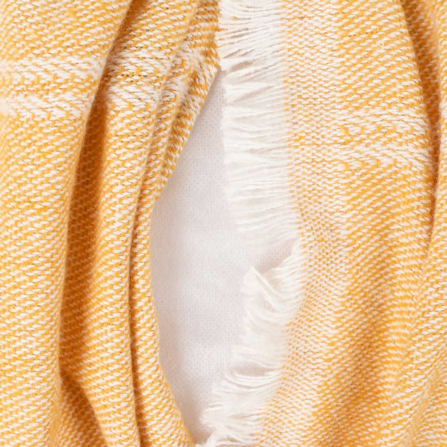 MUSTARD PLAID CUSHION COTTON-POLYESTER 70 X 50 CM