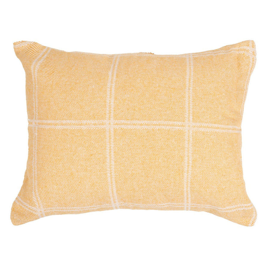 MUSTARD PLAID CUSHION COTTON-POLYESTER 70 X 50 CM