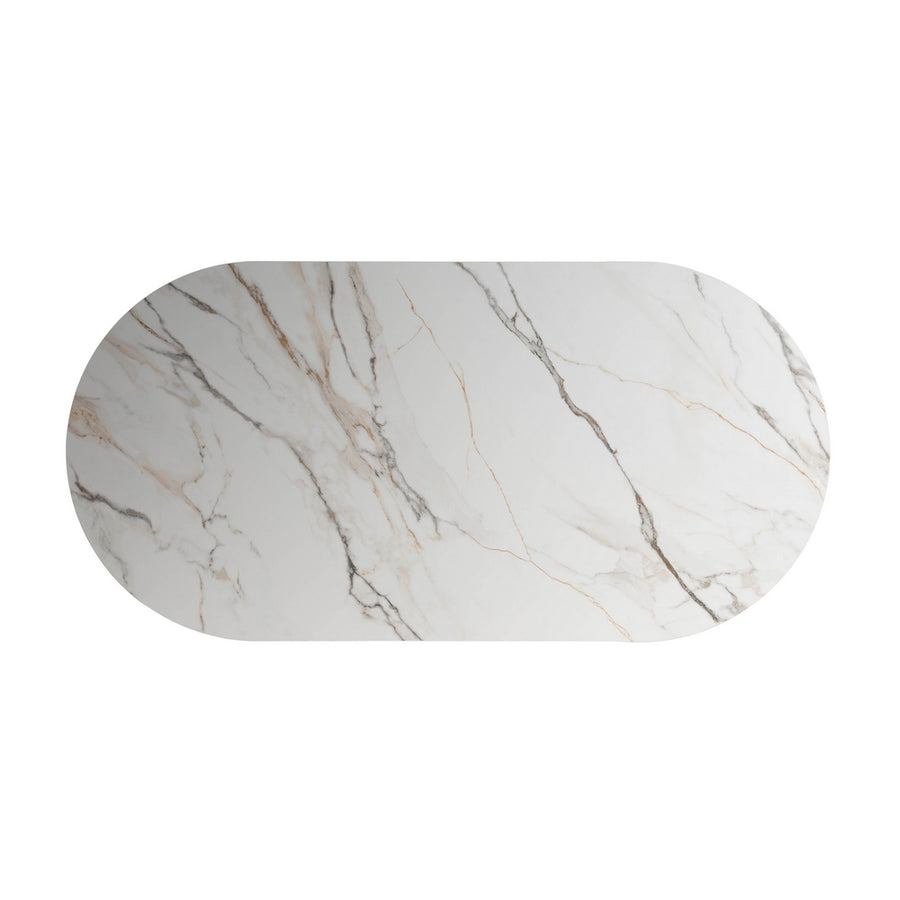 MESA COMEDOR BLANCO-MARRÓN DM-CERÁMICA 180 X 90 X 76 CM