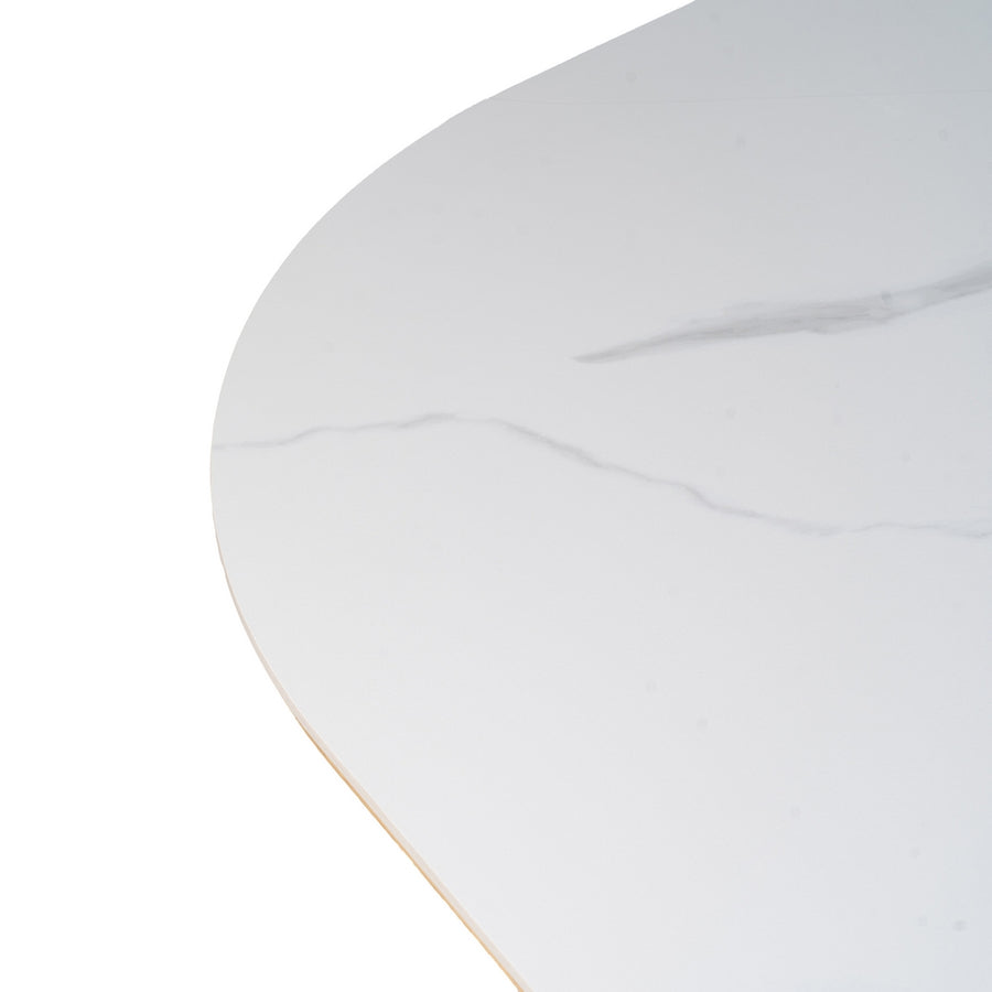 MESA COMEDOR BLANCO-NATURAL DM-CERÁMICA 180 X 90 X 75 CM