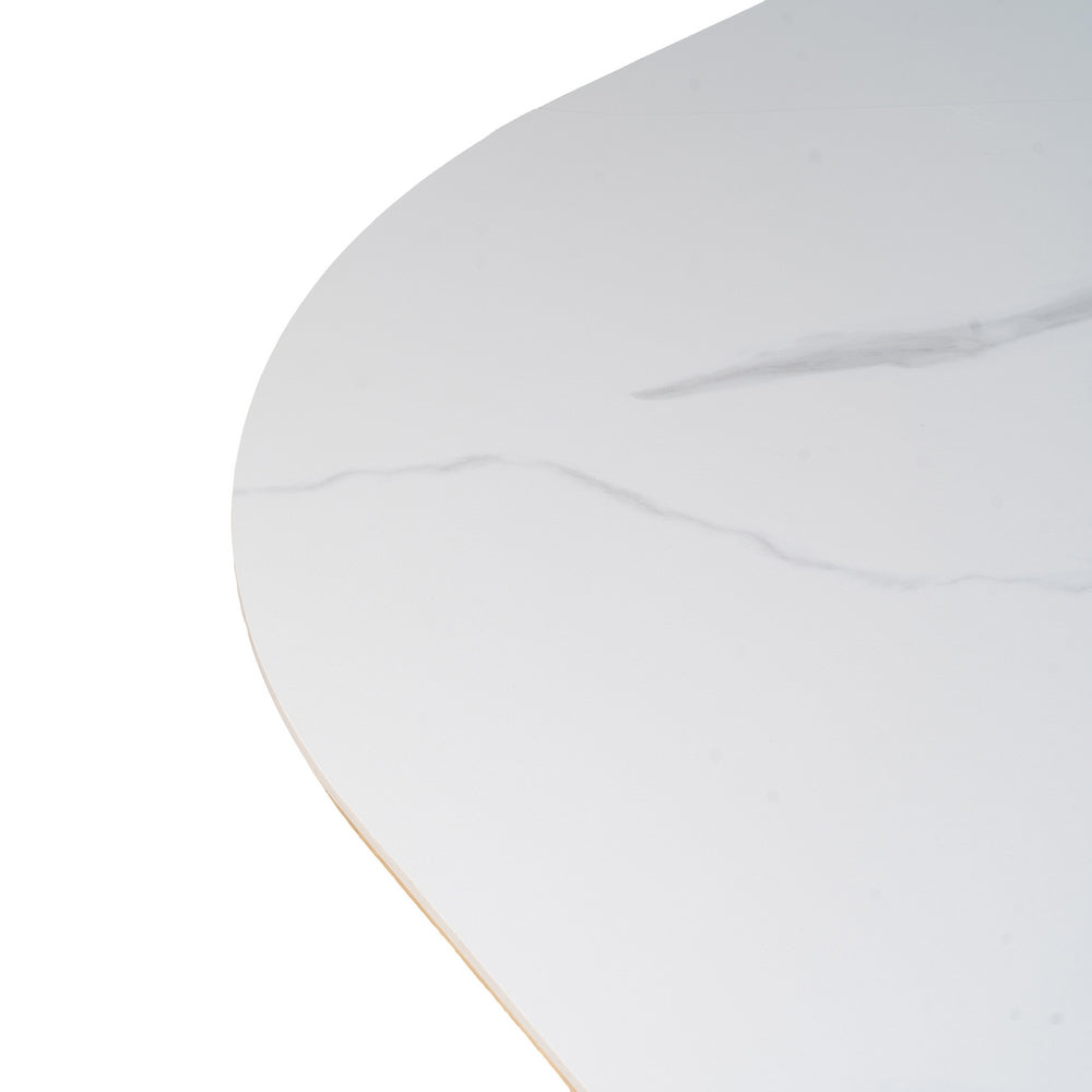 MESA COMEDOR BLANCO-NATURAL DM-CERÁMICA 180 X 90 X 75 CM