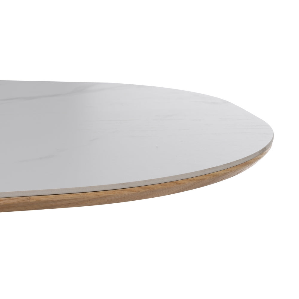 MESA COMEDOR BLANCO-NATURAL DM-CERÁMICA 180 X 90 X 75 CM