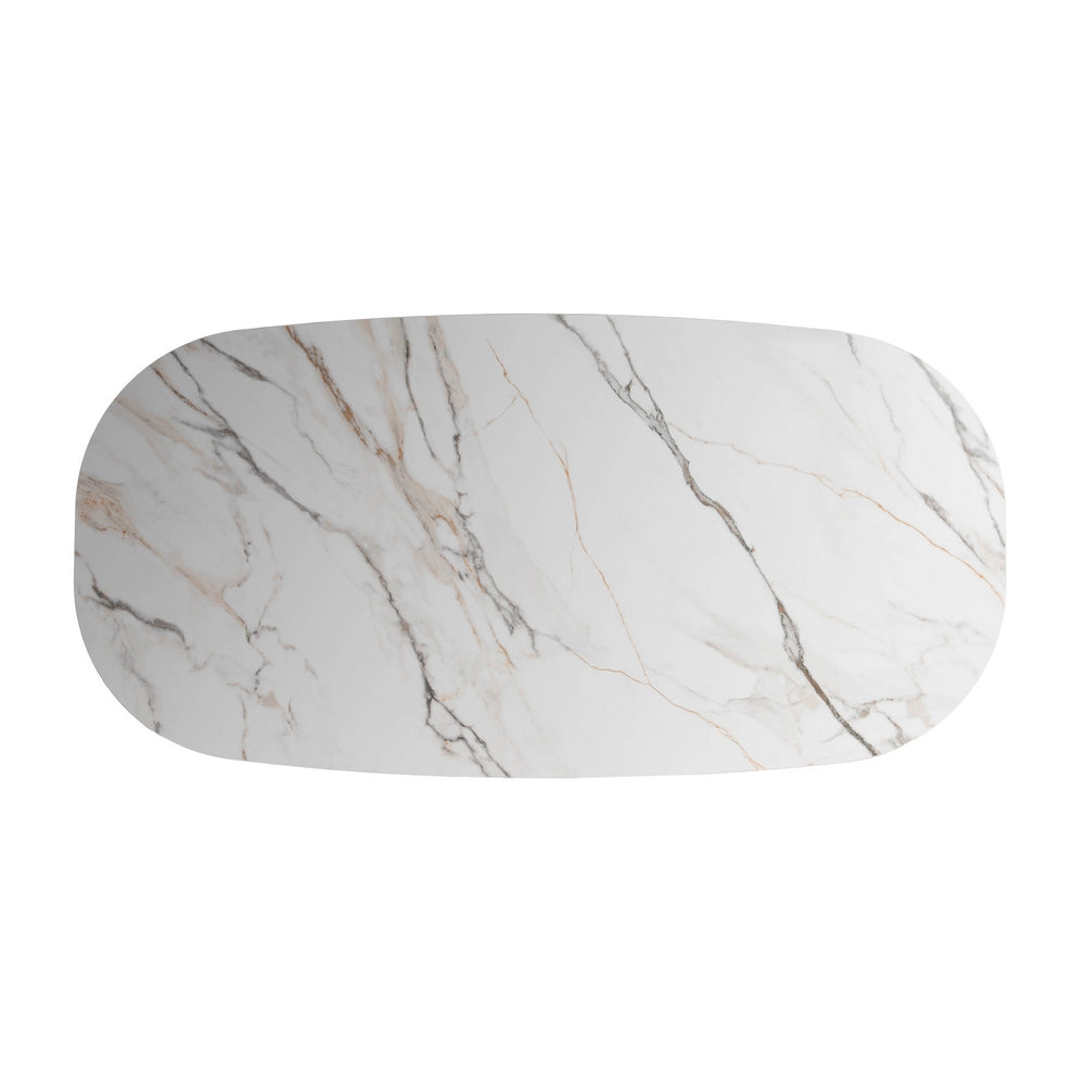 DINING TABLE WHITE-BROWN MDF-CERAMIC 180 X 90 X 75 CM