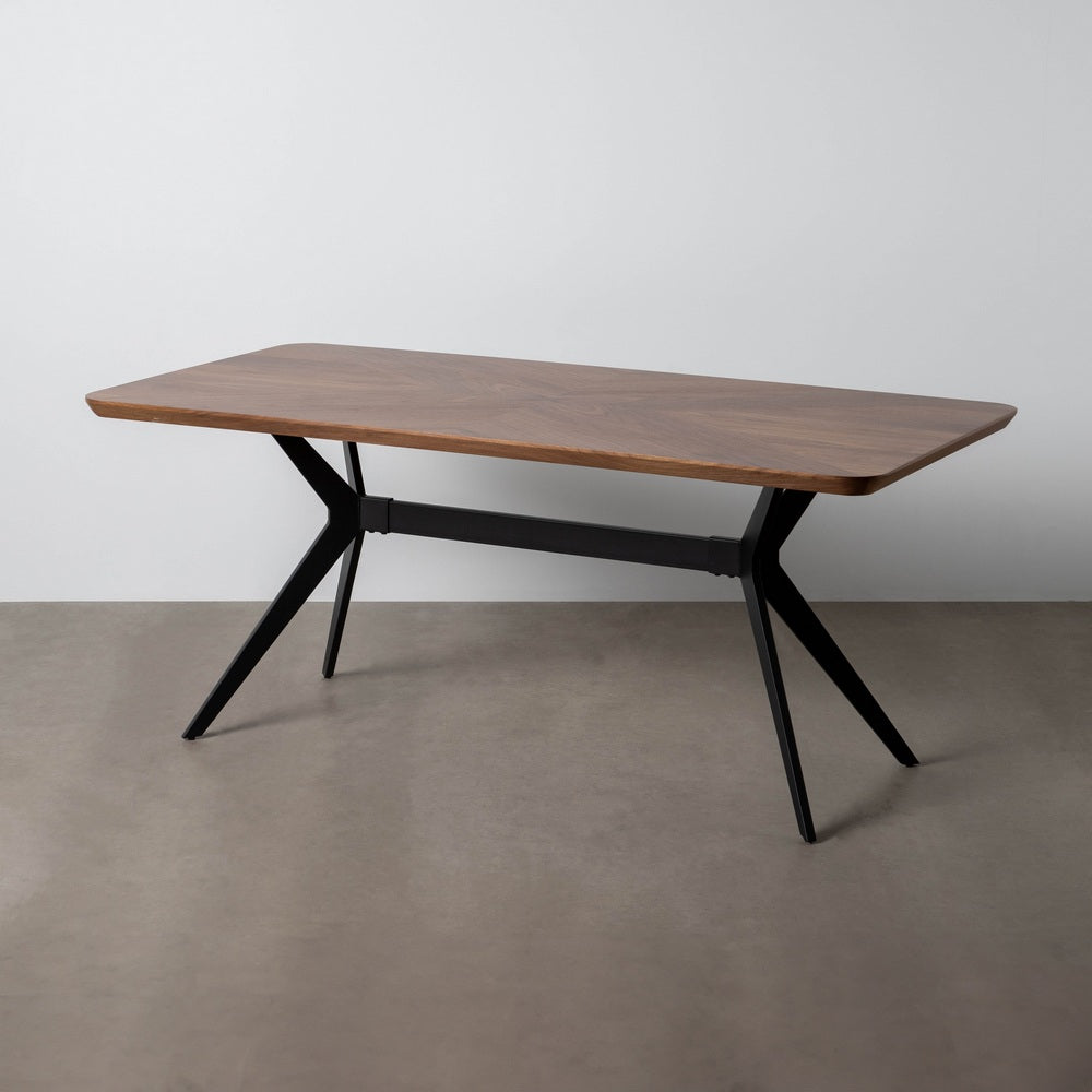 MESA COMEDOR MARRÓN-NEGRO DM-METAL 180 X 90 X 76 CM