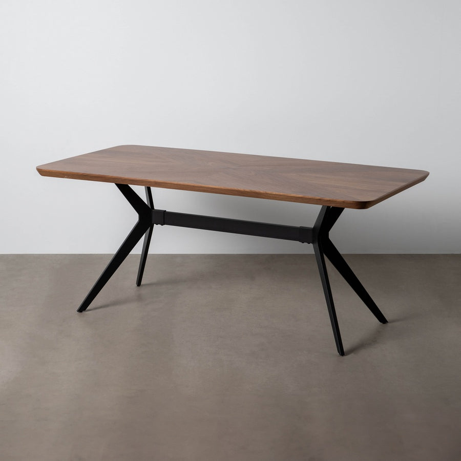 MESA COMEDOR MARRÓN-NEGRO DM-METAL 180 X 90 X 76 CM
