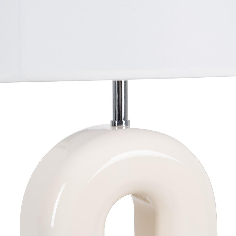 LÁMPARA MESA LACADO CREMA DM ILUMINACIÓN 37,50 X 37,50 X 70