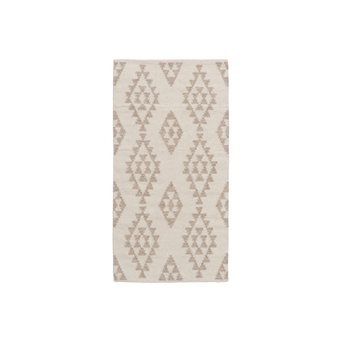 ALFOMBRA BLANCO NATURAL LANA-ALGODÓN 80 X 150 CM