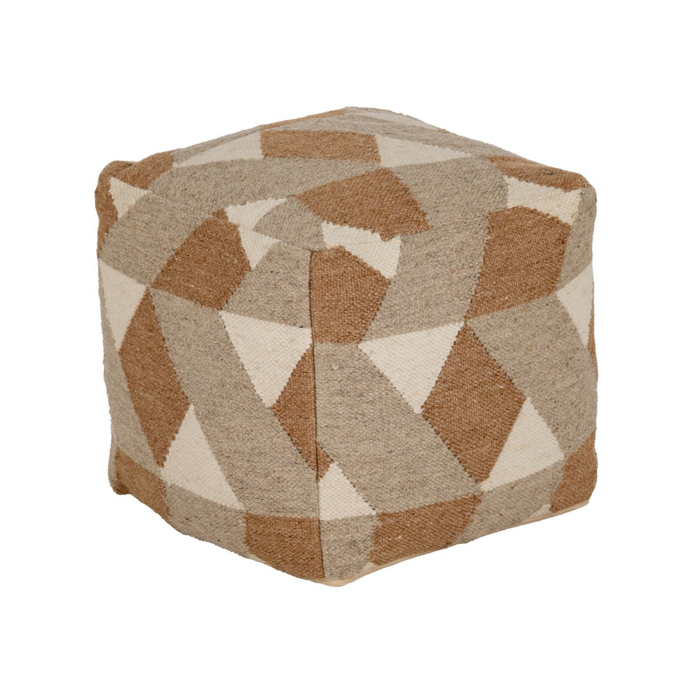 PUF MULTICOLOR LANA-ALGODÓN DECORACIÓN 45 X 45 X 45 CM