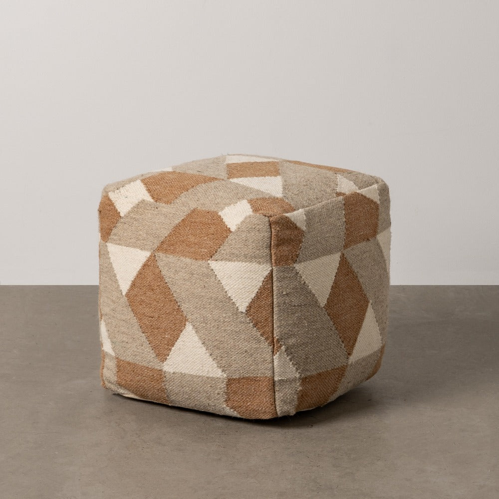 PUF MULTICOLOR LANA-ALGODÓN DECORACIÓN 45 X 45 X 45 CM
