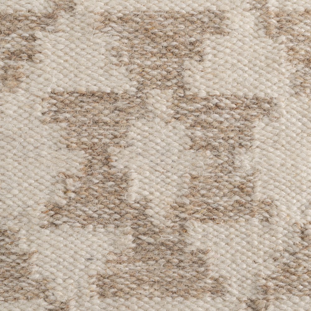 NATURAL WHITE WOOL-COTTON POUF 45 X 45 X 45 CM