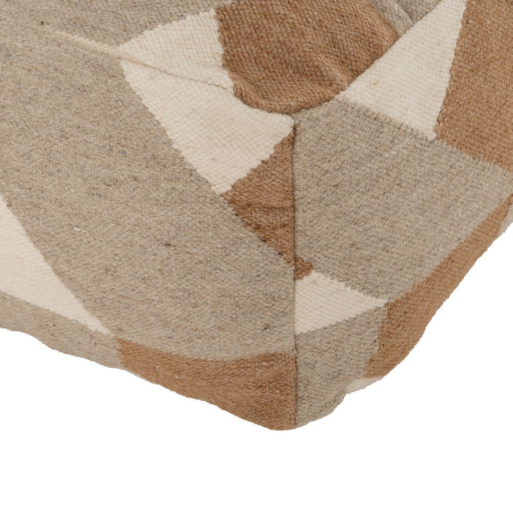PUF MULTICOLOR LANA-ALGODÓN DECORACIÓN 80 X 80 X 40 CM