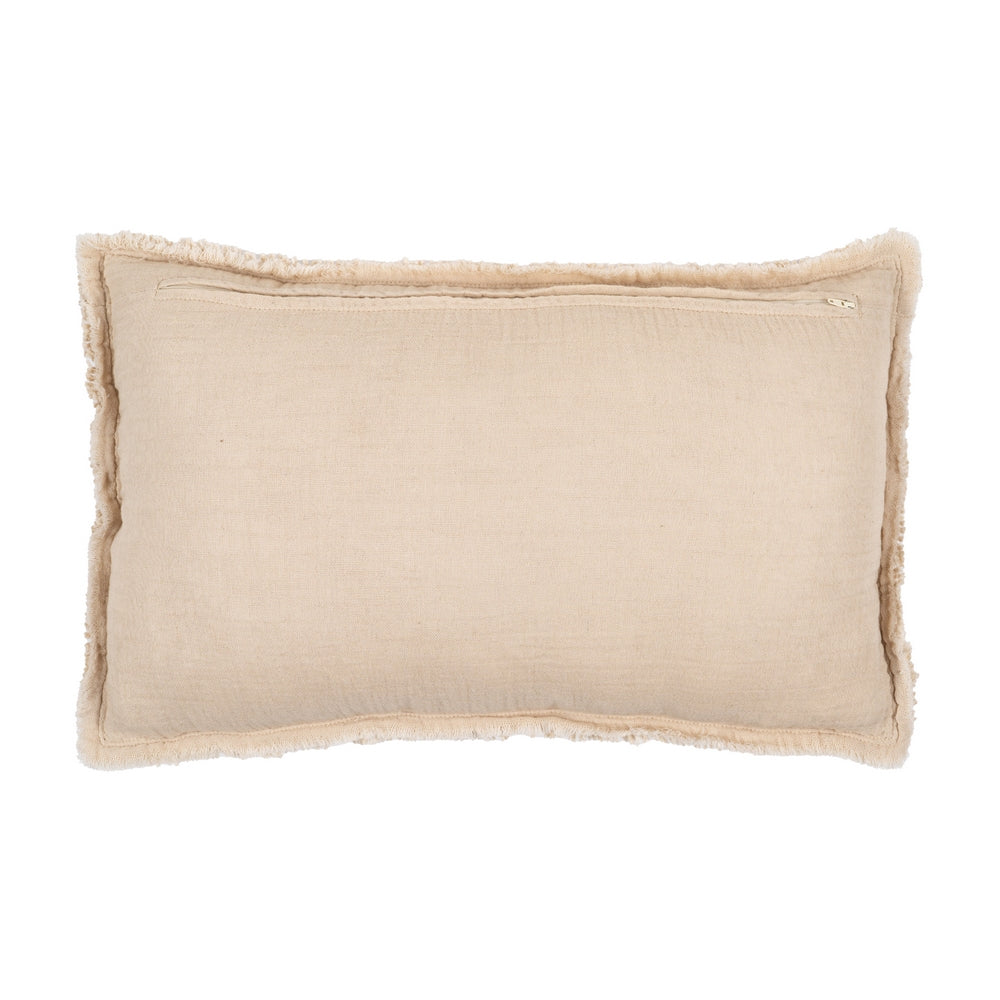 BEIGE COTTON-POLYESTER CUSHION 50 X 30 CM