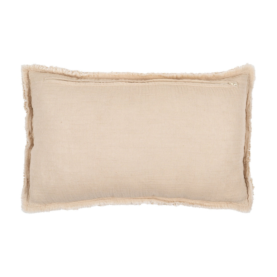 BEIGE COTTON-POLYESTER CUSHION 50 X 30 CM