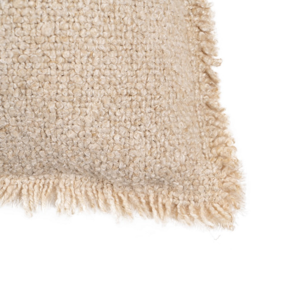 BEIGE COTTON-POLYESTER CUSHION 50 X 30 CM