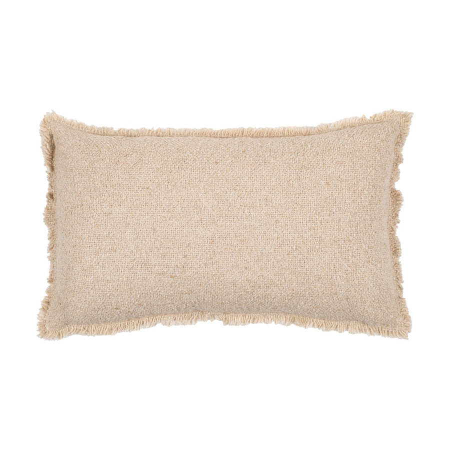 BEIGE COTTON-POLYESTER CUSHION 50 X 30 CM