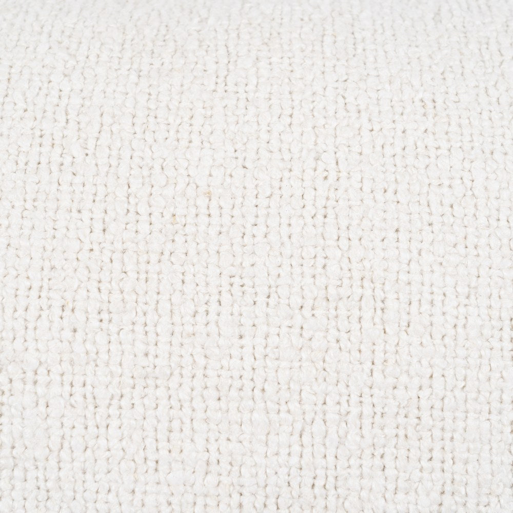 WHITE COTTON-POLYESTER CUSHION 50 X 30 CM
