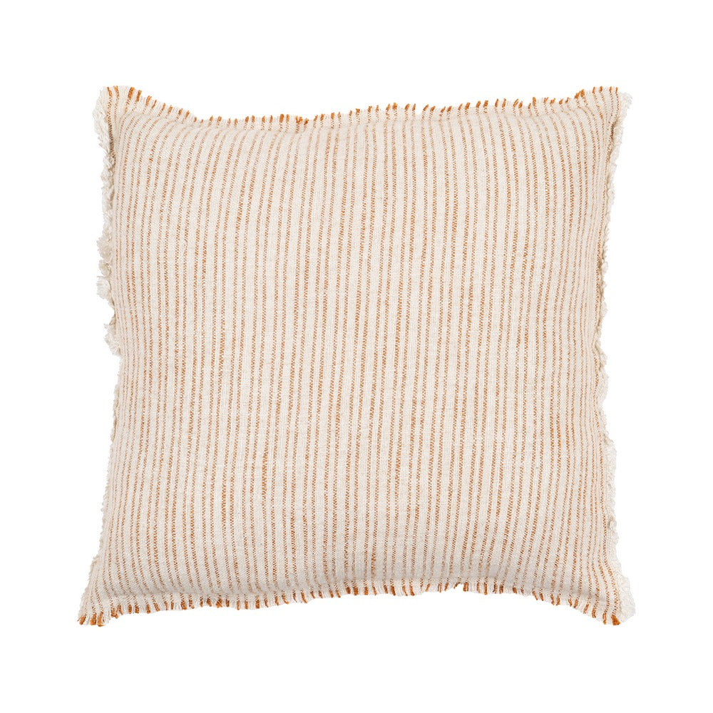 COJÍN RAYAS TIERRA VISCOSA / LINO 50 X 50 CM
