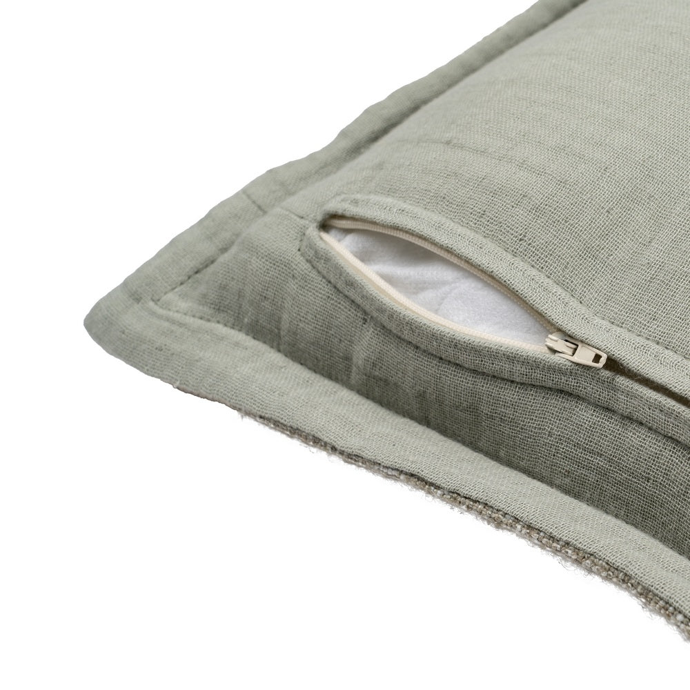 GREEN VISCOSE / POLYESTER CUSHION 50 X 30 CM