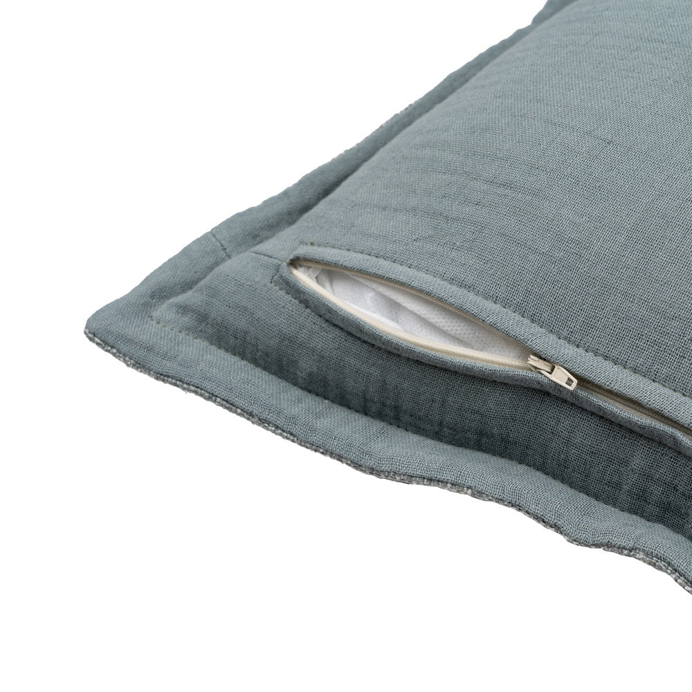 BLUE VISCOSE / POLYESTER CUSHION 45 X 45 CM