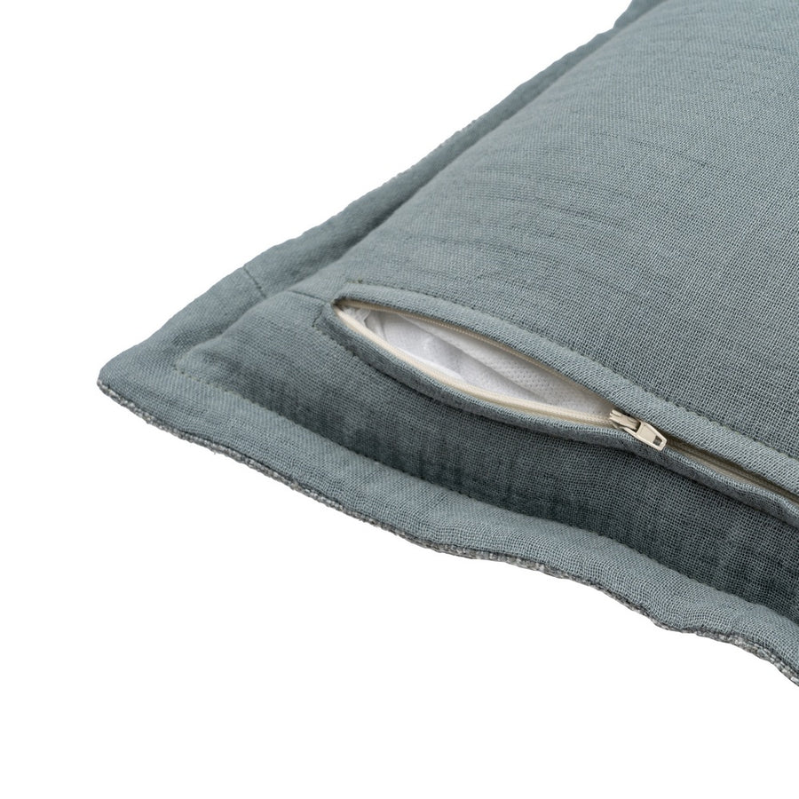 BLUE VISCOSE / POLYESTER CUSHION 45 X 45 CM