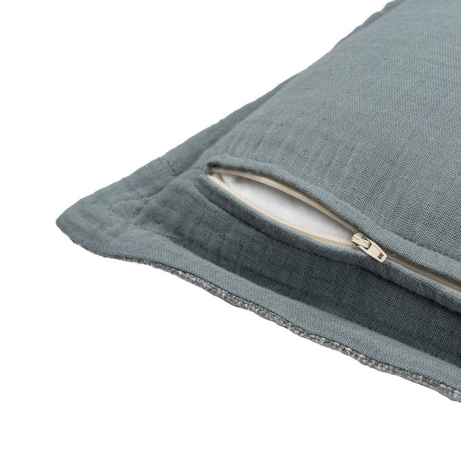 BLUE CUSHION VISCOSE / POLYESTER 50 X 30 CM