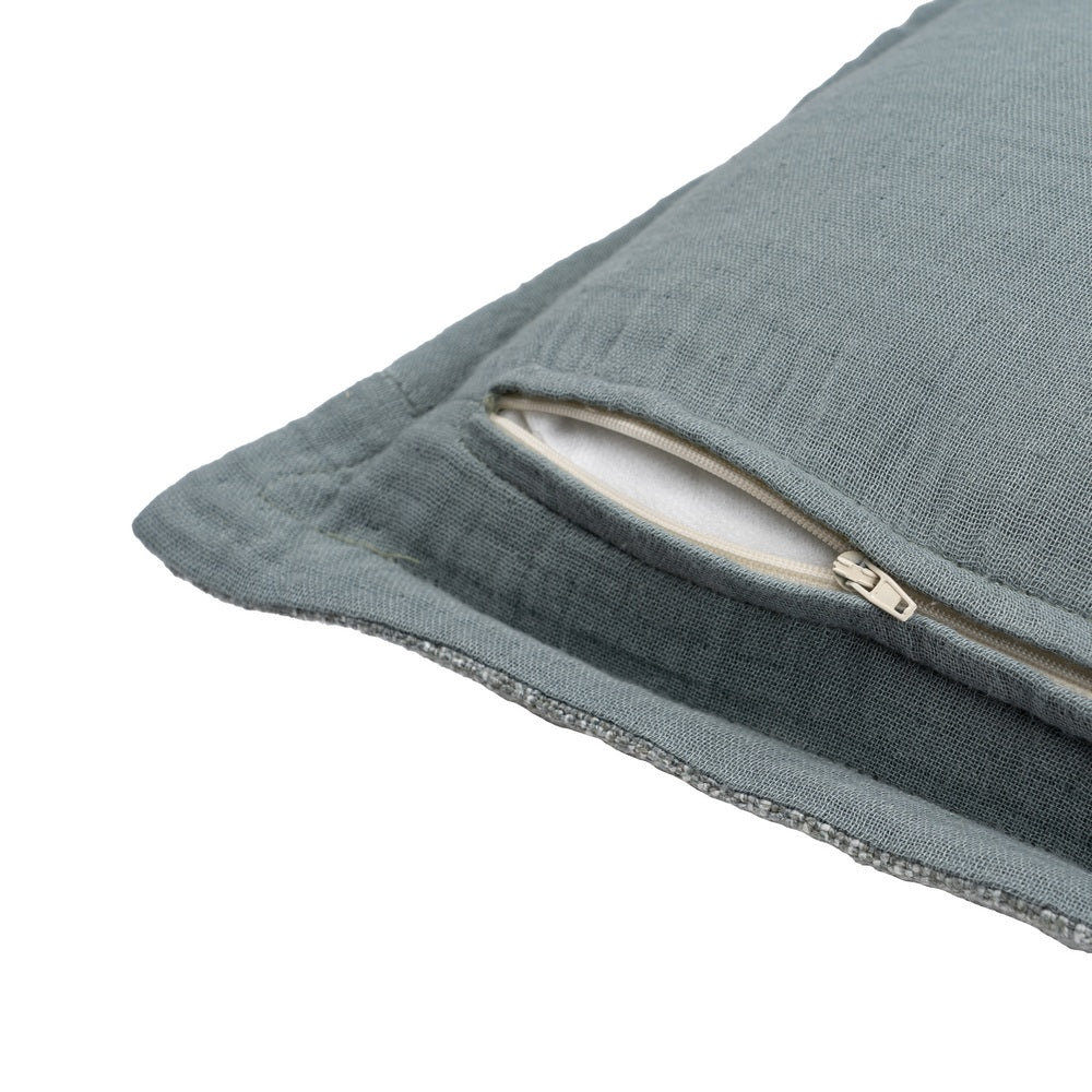 BLUE CUSHION VISCOSE / POLYESTER 50 X 30 CM