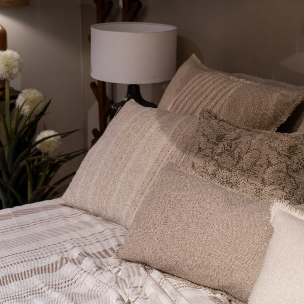 NATURAL COTTON-POLYESTER CUSHION 60 X 60 CM