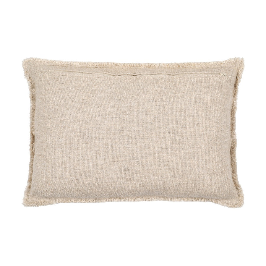 COJÍN FLORES BEIGE OSCURO 60 X 40 CM