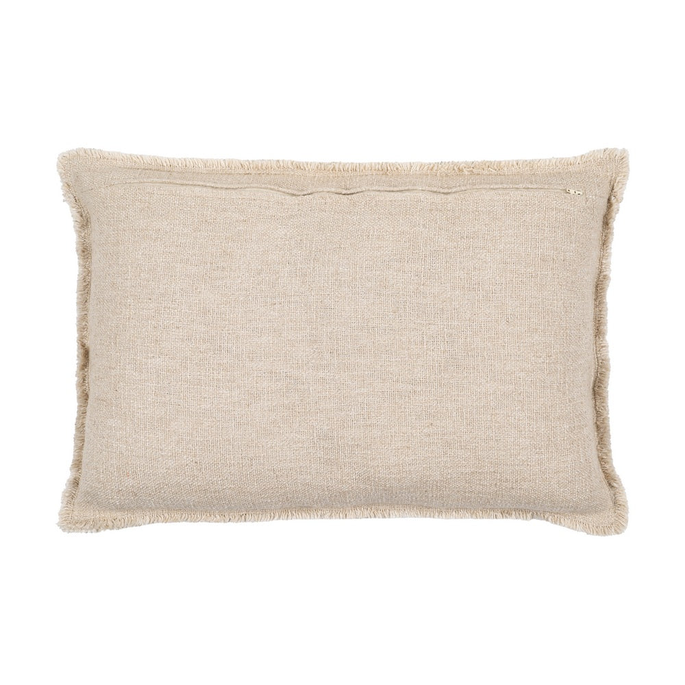 DARK BEIGE FLOWERS CUSHION 60 X 40 CM