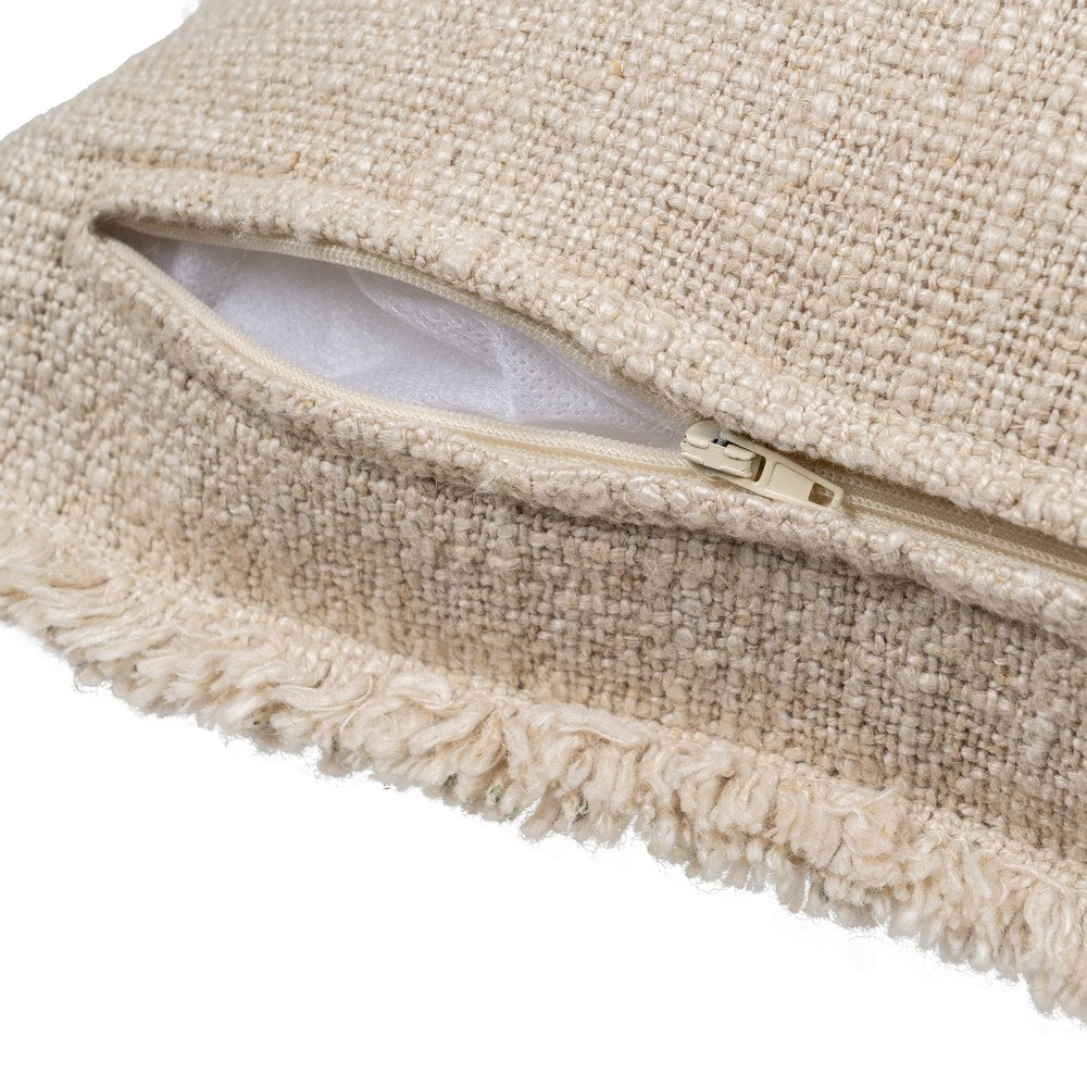 DARK BEIGE FLOWERS CUSHION 60 X 40 CM