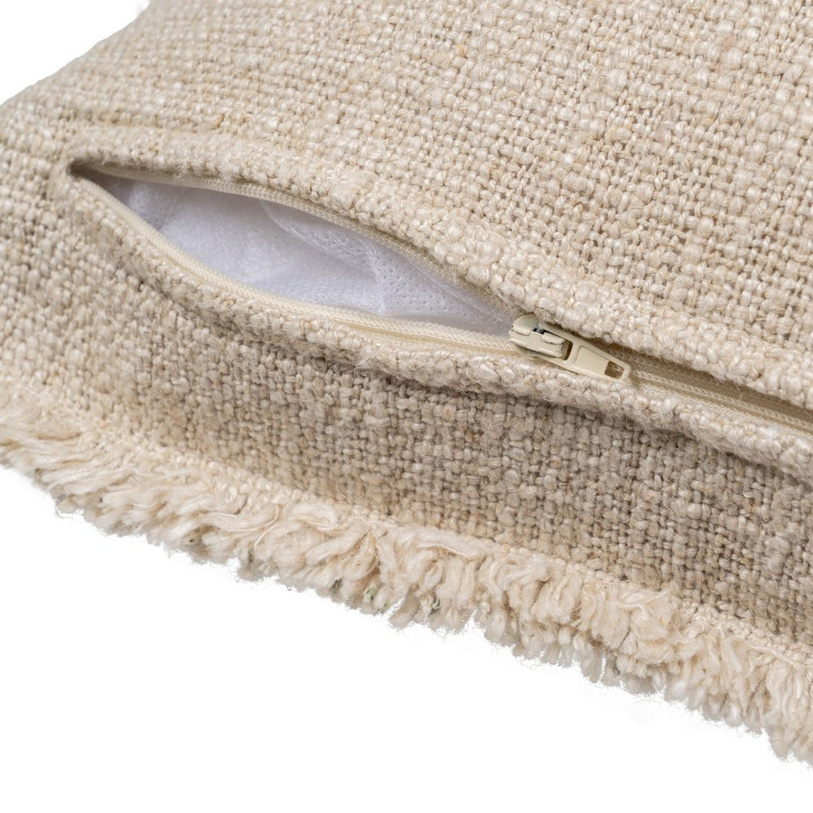 DARK BEIGE FLOWERS CUSHION 60 X 40 CM
