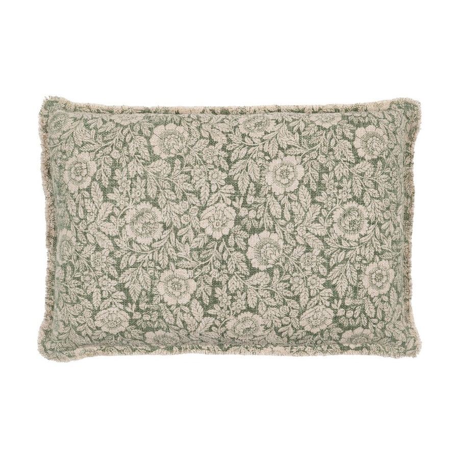 DARK BEIGE FLOWERS CUSHION 60 X 40 CM